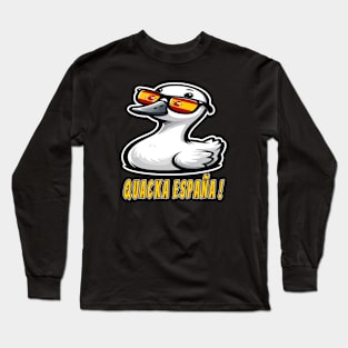 Stylish Spanish Duck, Quacka Espana Long Sleeve T-Shirt